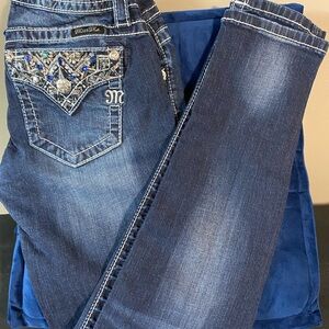 Blue Embellished Women's Skinny  Jeans